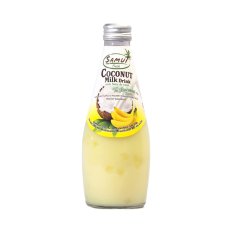 Banana Flavored Coconut Milk Drink with Nata de Coco 290 ml | SAMUI