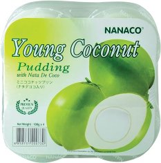 Pudding Young Coconut with Nata de Coco 4 x 108 g | Nanaco