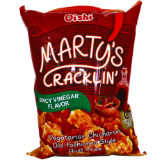 Marty's Crackling Spicy & Vinegar Chicharon 90 g | Oishi