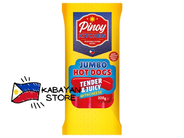 Jumbo Hot Dogs se sýrem 320 g | Pinoy Kitchen