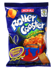 Bramborové kroužky s příchutí cheddaru Roller Coaster 85 g | Jack N Jill